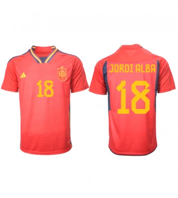 Lacne Muži Futbalové dres Španielsko Jordi Alba #18 MS 2022 Krátky Rukáv - Domáci